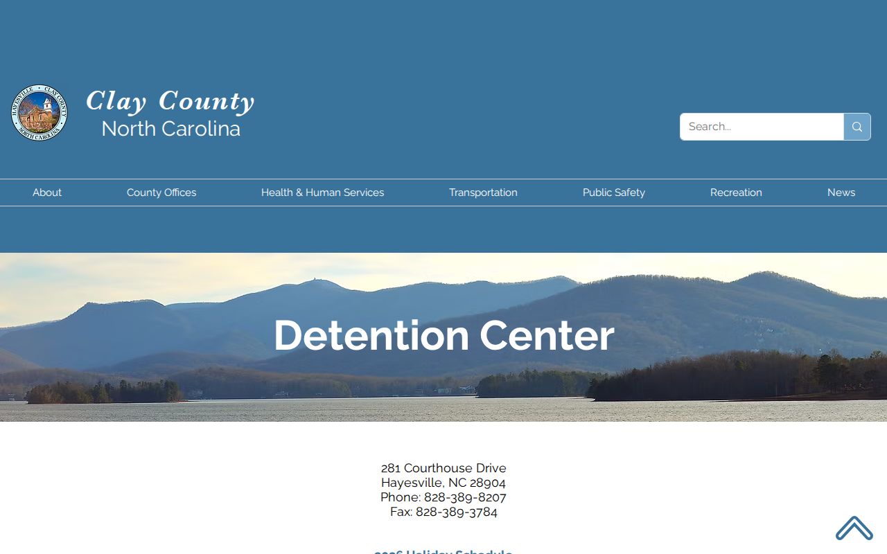 Official Clay County Detention Center contact page