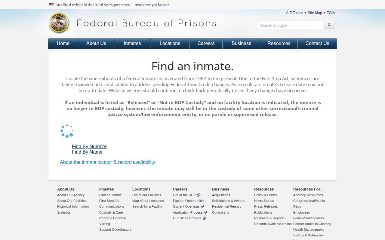 Federal BOP Clay County release locator search