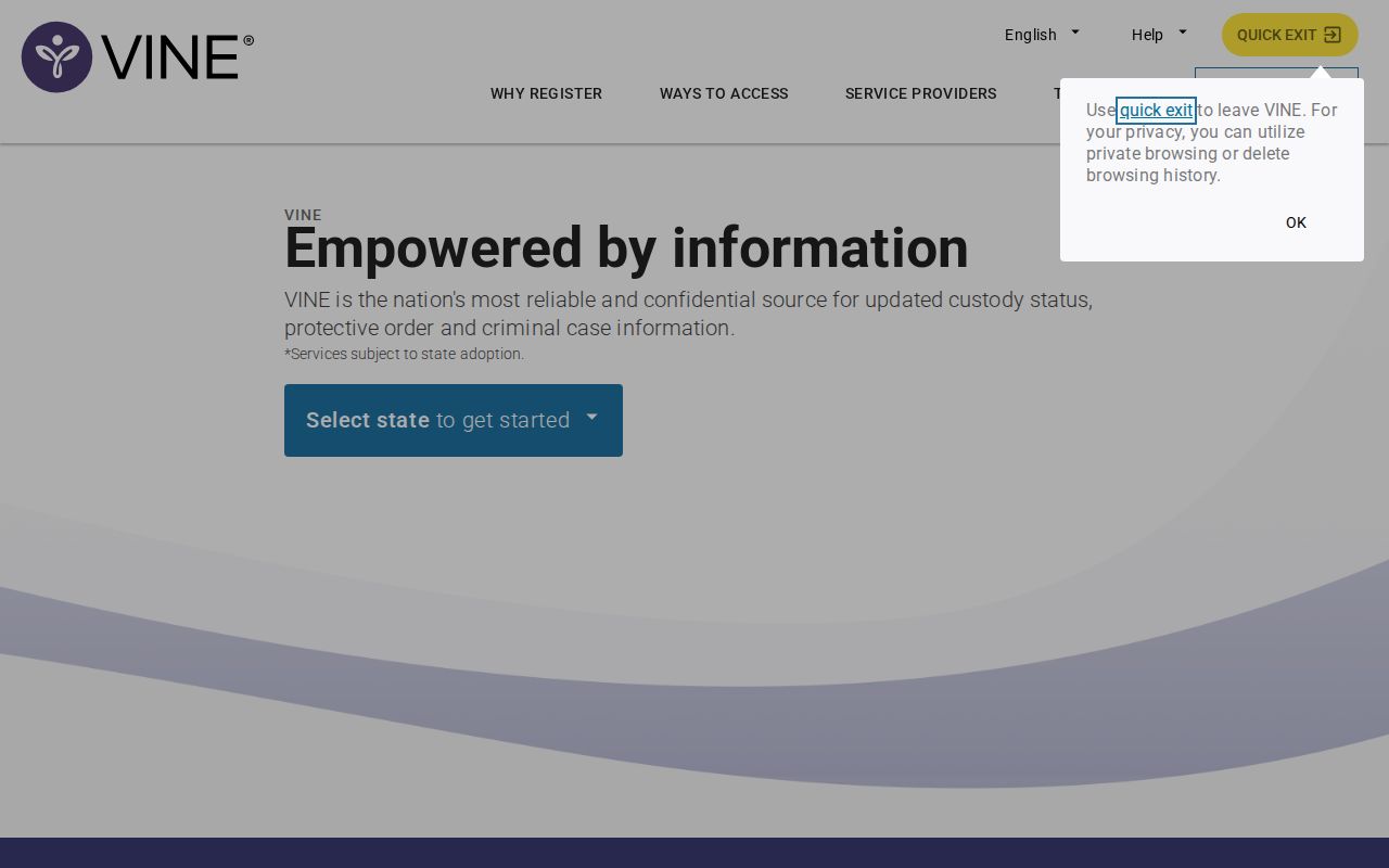 VINELink North Carolina inmate search interface for NC SAVAN